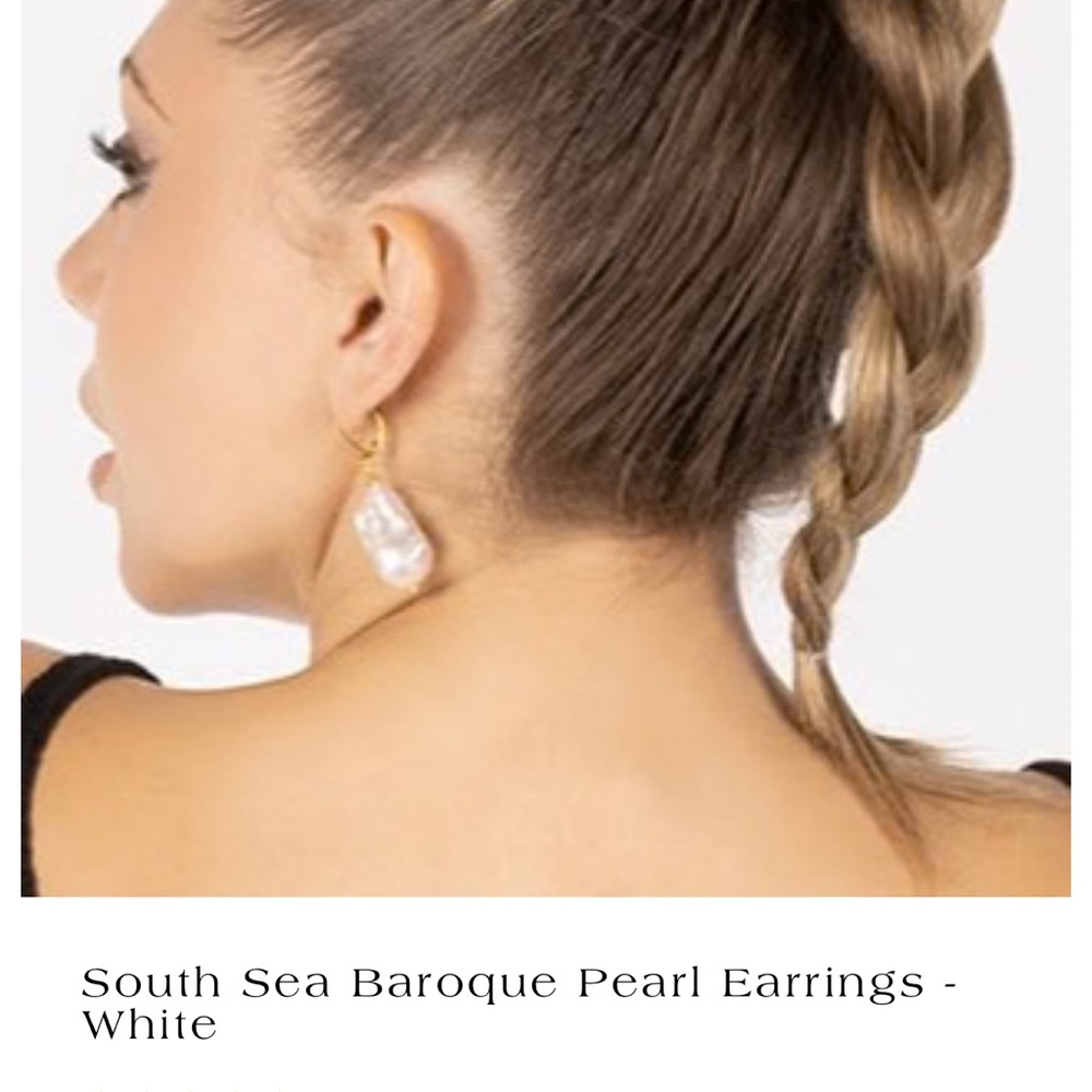 South Sea Baroque Pearl Earrings - White